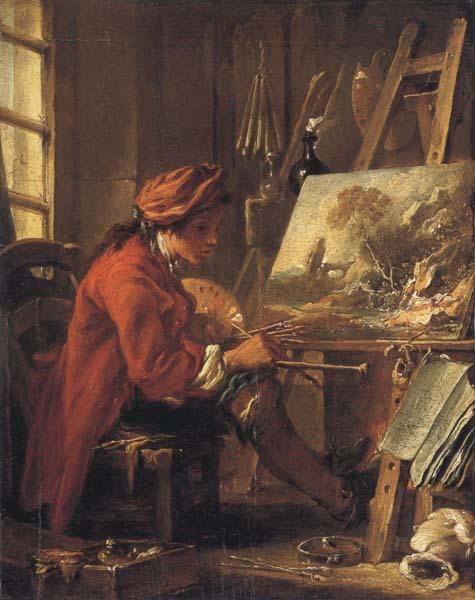 Francois Boucher Young Artist in his Studion oil painting image